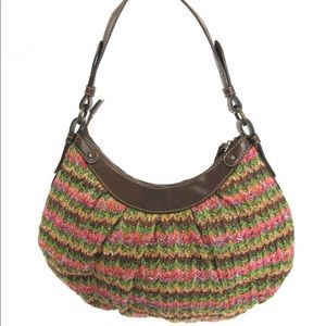 Fossil Multicolor Straw Boho Zip Medium Purse